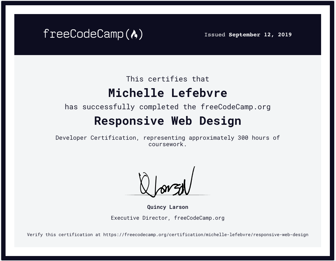 Responsive Web Design Certificate